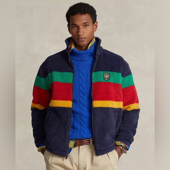NWT Polo Ralph Lauren Laurel Crest Pile Fleece Jacket Size S